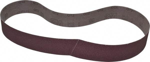 3M - 2" Wide x 48" OAL, 60 Grit, Aluminum Oxide Abrasive Belt - Aluminum Oxide, Medium, Coated, X Weighted Cloth Backing, Series 241D - Industrial Tool & Supply