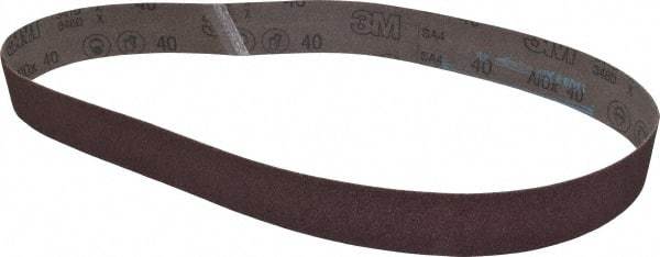 3M - 2" Wide x 48" OAL, 40 Grit, Aluminum Oxide Abrasive Belt - Aluminum Oxide, Coarse, Coated, X Weighted Cloth Backing, Series 341D - Industrial Tool & Supply