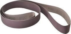 3M - 2" Wide x 132" OAL, 240 Grit, Aluminum Oxide Abrasive Belt - Aluminum Oxide, Very Fine, Coated, X Weighted Cloth Backing, Series 341D - Industrial Tool & Supply