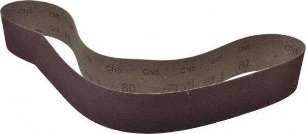 3M - 2-1/2" Wide x 48" OAL, 80 Grit, Aluminum Oxide Abrasive Belt - Aluminum Oxide, Medium, Coated, X Weighted Cloth Backing, Series 341D - Industrial Tool & Supply