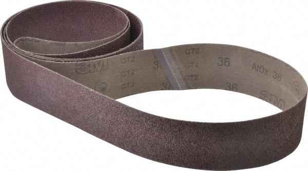 3M - 3" Wide x 132" OAL, 36 Grit, Aluminum Oxide Abrasive Belt - Aluminum Oxide, Very Coarse, Coated, X Weighted Cloth Backing, Series 341D - Industrial Tool & Supply