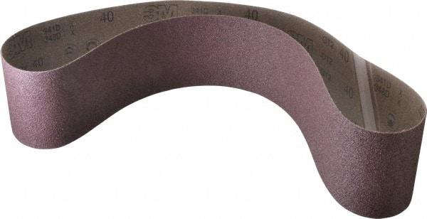 3M - 4" Wide x 54" OAL, 40 Grit, Aluminum Oxide Abrasive Belt - Aluminum Oxide, Coarse, Coated, X Weighted Cloth Backing, Series 341D - Industrial Tool & Supply