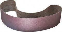 3M - 4" Wide x 54" OAL, 50 Grit, Aluminum Oxide Abrasive Belt - Aluminum Oxide, Coarse, Coated, X Weighted Cloth Backing, Series 341D - Industrial Tool & Supply