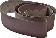 3M - 4" Wide x 132" OAL, 80 Grit, Aluminum Oxide Abrasive Belt - Aluminum Oxide, Medium, Coated, X Weighted Cloth Backing, Series 341D - Industrial Tool & Supply