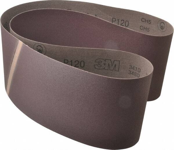 3M - 6" Wide x 60" OAL, 120 Grit, Aluminum Oxide Abrasive Belt - Aluminum Oxide, Fine, Coated, X Weighted Cloth Backing, Series 341D - Industrial Tool & Supply