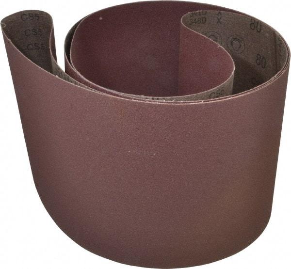 3M - 8" Wide x 107" OAL, 80 Grit, Aluminum Oxide Abrasive Belt - Aluminum Oxide, Medium, Coated, X Weighted Cloth Backing, Series 341D - Industrial Tool & Supply