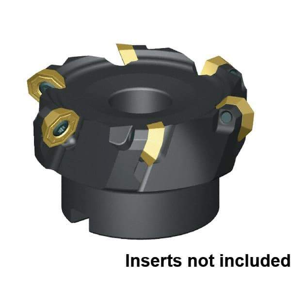 Kennametal - 9 Inserts, 80mm Cut Diam, 27mm Arbor Diam, 3.5mm Max Depth of Cut, Indexable Square-Shoulder Face Mill - 45° Lead Angle, 50mm High, OFPT06L5AFENGB Insert Compatibility, Through Coolant, Series KSOM - Industrial Tool & Supply