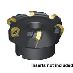 Kennametal - 9 Inserts, 3" Cut Diam, 1" Arbor Diam, 3.5mm Max Depth of Cut, Indexable Square-Shoulder Face Mill - 45° Lead Angle, 1-3/4" High, OFPT06L5AFENGB Insert Compatibility, Through Coolant, Series KSOM - Industrial Tool & Supply