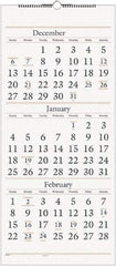 AT-A-GLANCE - 7 Sheet, 12 x 27", Wall Calendar - White - Industrial Tool & Supply