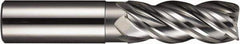 SGS - 1/2", 4 Flute, Single End, Solid Carbide, 0.01" Corner Radius End Mill - 3-1/4" OAL, Right Hand Flute, 1-1/4" LOC, Right Hand Cut - Industrial Tool & Supply