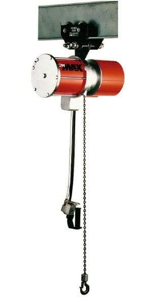 CM - 1 Ton Load Limit, 10' Max Height Hook Mount Air Hoist - 70 SCFM at 90 PSI, 16-3/4" Min Headroom, Pendant Control - Industrial Tool & Supply