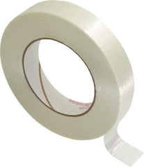 Ability One - 1" x 60 Yd Clear Rubber Adhesive Packaging Tape - Glass Filament Backing, 12 mil Thick, Series 7510-00 - Industrial Tool & Supply