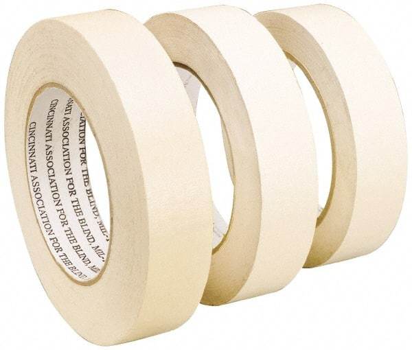 Ability One - 2" Wide x 60 Yd Long White Paper Masking Tape - 5.4 mil Thick - Industrial Tool & Supply