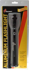 Ability One - Xenon Bulb, Industrial/Tactical Flashlight - Black Aluminum Body, 2 D Batteries Not Included - Industrial Tool & Supply