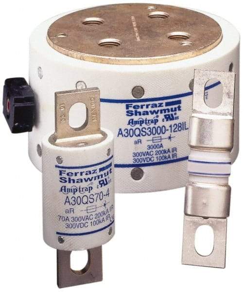 Ferraz Shawmut - 300 VAC/VDC, 15 Amp, Fast-Acting Semiconductor/High Speed Fuse - Clip Mount, 51mm OAL, 100 at DC, 200 at AC kA Rating, 9/16" Diam - Industrial Tool & Supply