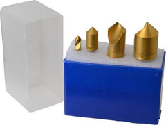 M.A. Ford - 4 Piece, 1/4 to 1" Head Diam, 90° Included Angle, Single End Countersink Set - Industrial Tool & Supply