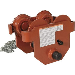 Vestil - 3 Ton Capacity Low Profile Manual Trolley - 3" to 8" Flange Width - Industrial Tool & Supply