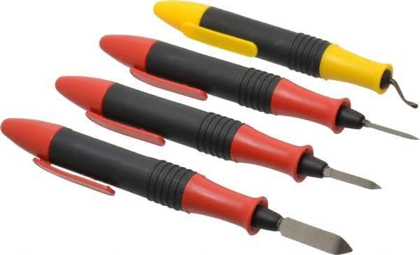 Shaviv - Hand Deburring Tool Set - Plastic Handle - Industrial Tool & Supply