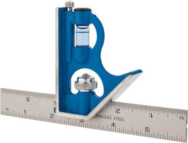 Empire Level - 2 Piece, 6" Combination Square Set - 1/64 & 1/32" (English) Graduation, Stainless Steel Blade, - Industrial Tool & Supply