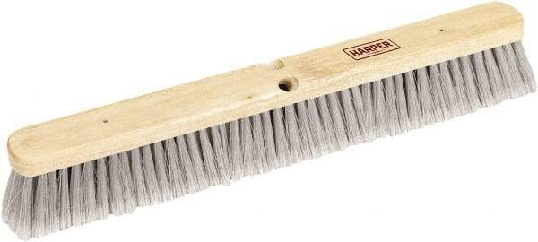 Harper Brush - 36" Smooth Surface Synthetic Push Broom - 3" Bristle Length, Wood Block, Threaded Handle Connection, Handle Sold Separately - Industrial Tool & Supply