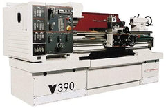 Clausing - 15-3/4" Swing, 50" Between Centers, 208/230/460 Volt, Triple Phase Engine Lathe - 4MT Taper, 10 hp, 14 to 2,500 RPM, 2-1/8" Bore Diam, 53" Deep x 65" High x 107" Long - Industrial Tool & Supply