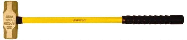 Ampco - 18 Lb Aluminum Bronze Nonsparking Sledge Hammer - 33" OAL, Fiberglass Handle - Industrial Tool & Supply