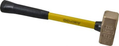 Ampco - 3 Lb Aluminum Bronze Nonsparking Sledge Hammer - 15" OAL, Fiberglass Handle - Industrial Tool & Supply