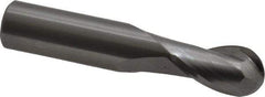 OSG - 3/8" Diam, 5/8" LOC, 2 Flute Solid Carbide Ball End Mill - Uncoated, Single End, 2" OAL, 3/8" Shank Diam, Spiral Flute - Industrial Tool & Supply