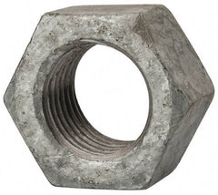 Value Collection - 2 - 4-1/2 UNC Steel Right Hand Hex Nut - 3" Across Flats, 1-23/32" High, Hot Dipped Galvanized Finish - Industrial Tool & Supply