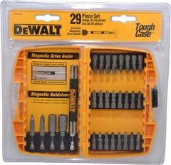 DeWALT - 29 Piece, Screwdriver Bit Set - #1, #2 & #3 Phillips, #1, #2 & #3 Square Recess, #6, #8 & #10 Slotted - Industrial Tool & Supply
