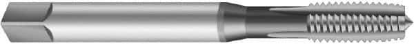 Emuge - #3-48 UNC 2BX 3 Flute Nitride Finish Cobalt Straight Flute Machine Tap - Modified Bottoming, Right Hand Thread, 1.969" OAL, 0.354" Thread Length, Oversize - Exact Industrial Supply