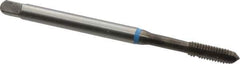 Emuge - #10-32 UNF 2BX 3 Flute Bright Finish Cobalt Straight Flute Machine Tap - Modified Bottoming, Right Hand Thread, 2.756" OAL, 0.512" Thread Length, Oversize - Exact Industrial Supply