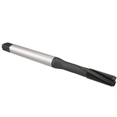 Emuge - 1/4-20 UNC 3 Flute 2BX Modified Bottoming Spiral Flute Tap - Cobalt, Oxide Finish, 3.15" OAL, Right Hand Flute, Right Hand Thread, Series Rekord D-Ti - Exact Industrial Supply
