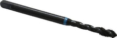 Emuge - #10-32 UNF 3 Flute 3B Modified Bottoming Spiral Flute Tap - Cobalt, Oxide Finish, 2.756" OAL, Right Hand Flute, Right Hand Thread, Series Enorm-VA - Exact Industrial Supply