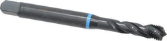 Emuge - 3/8-24 UNF 3 Flute 2B Modified Bottoming Spiral Flute Tap - Cobalt, Oxide Finish, 3.937" OAL, Right Hand Flute, Right Hand Thread, Series Enorm-VA - Exact Industrial Supply