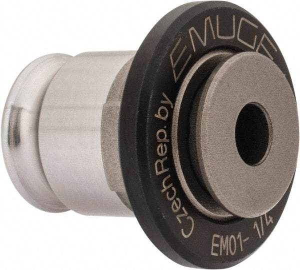 Emuge - 0.255" Tap Shank Diam, 0.191" Tap Square Size, 1/4" Tap, #1 Tapping Adapter - 0.28" Projection, 1.12" OAL, 3/4" Shank OD, Through Coolant, Series EM01 - Exact Industrial Supply
