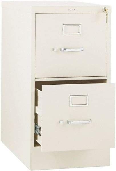 Hon - 26" Wide x 29" High x 26-1/2" Deep, 2 Drawer Vertical File with Lock - Steel, Putty - Industrial Tool & Supply