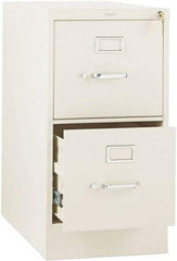 Hon - 26" Wide x 29" High x 26-1/2" Deep, 2 Drawer Vertical File with Lock - Steel, Putty - Industrial Tool & Supply