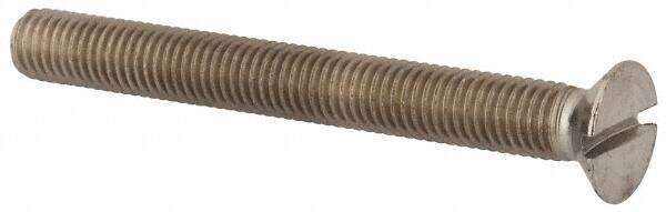 Value Collection - M10x1.50, 90mm OAL Slotted Drive Machine Screw - Flat Head, Grade 316 & A4 Stainless Steel, Uncoated, Without Washer - Industrial Tool & Supply