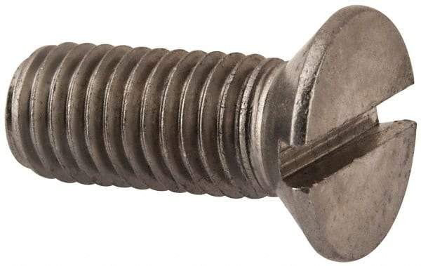 Value Collection - M12x1.75 Metric Coarse, 30mm OAL Slotted Drive Machine Screw - Flat Head, Grade 316 & A4 Stainless Steel, Uncoated, Without Washer - Industrial Tool & Supply