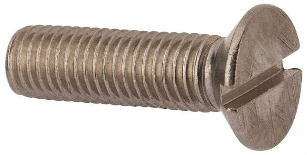 Value Collection - M12x1.75 Metric Coarse, 45mm OAL Slotted Drive Machine Screw - Flat Head, Grade 316 & A4 Stainless Steel, Uncoated, Without Washer - Industrial Tool & Supply