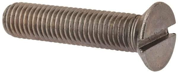 Value Collection - M12x1.75 Metric Coarse, 55mm OAL Slotted Drive Machine Screw - Flat Head, Grade 316 & A4 Stainless Steel, Uncoated, Without Washer - Industrial Tool & Supply