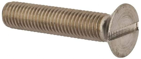 Value Collection - M12x1.75, 60mm OAL Slotted Drive Machine Screw - Flat Head, Grade 316 & A4 Stainless Steel, Uncoated, Without Washer - Industrial Tool & Supply