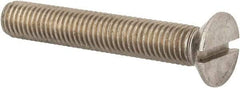 Value Collection - M12x1.75 Metric Coarse, 75mm OAL Slotted Drive Machine Screw - Flat Head, Grade 316 & A4 Stainless Steel, Uncoated, Without Washer - Industrial Tool & Supply