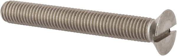 Value Collection - M12x1.75, 90mm OAL Slotted Drive Machine Screw - Flat Head, Grade 316 & A4 Stainless Steel, Uncoated, Without Washer - Industrial Tool & Supply