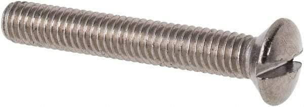 Value Collection - M3x0.50 Metric Coarse, 20mm OAL Slotted Drive Machine Screw - Oval Head, Grade 316 & A4 Stainless Steel, Uncoated, Without Washer - Industrial Tool & Supply