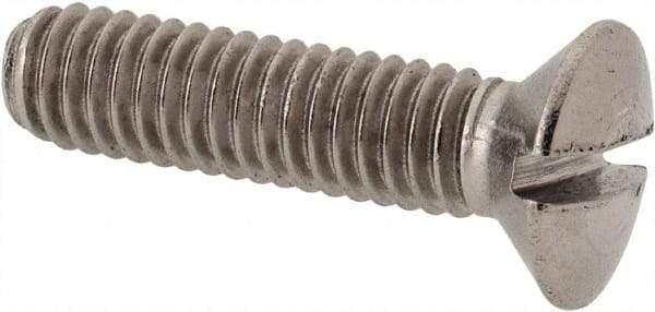 Value Collection - M4x0.70 Metric Coarse, 16mm OAL Slotted Drive Machine Screw - Oval Head, Grade 316 & A4 Stainless Steel, Uncoated, Without Washer - Industrial Tool & Supply