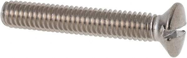 Value Collection - M4x0.70 Metric Coarse, 25mm OAL Slotted Drive Machine Screw - Oval Head, Grade 316 & A4 Stainless Steel, Uncoated, Without Washer - Industrial Tool & Supply