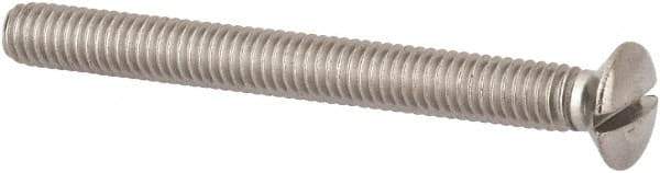 Value Collection - M4x0.70 Metric Coarse, 40mm OAL Slotted Drive Machine Screw - Oval Head, Grade 316 & A4 Stainless Steel, Uncoated, Without Washer - Industrial Tool & Supply