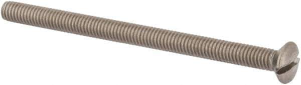 Value Collection - M4x0.70 Metric Coarse, 60mm OAL Slotted Drive Machine Screw - Oval Head, Grade 316 & A4 Stainless Steel, Uncoated, Without Washer - Industrial Tool & Supply